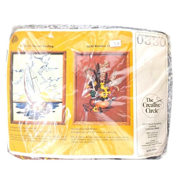 Vintage Wooden Decoy Duck Embroidery Kit Creative Circle 0330 New Craft Mallard - Picture 2 of 9